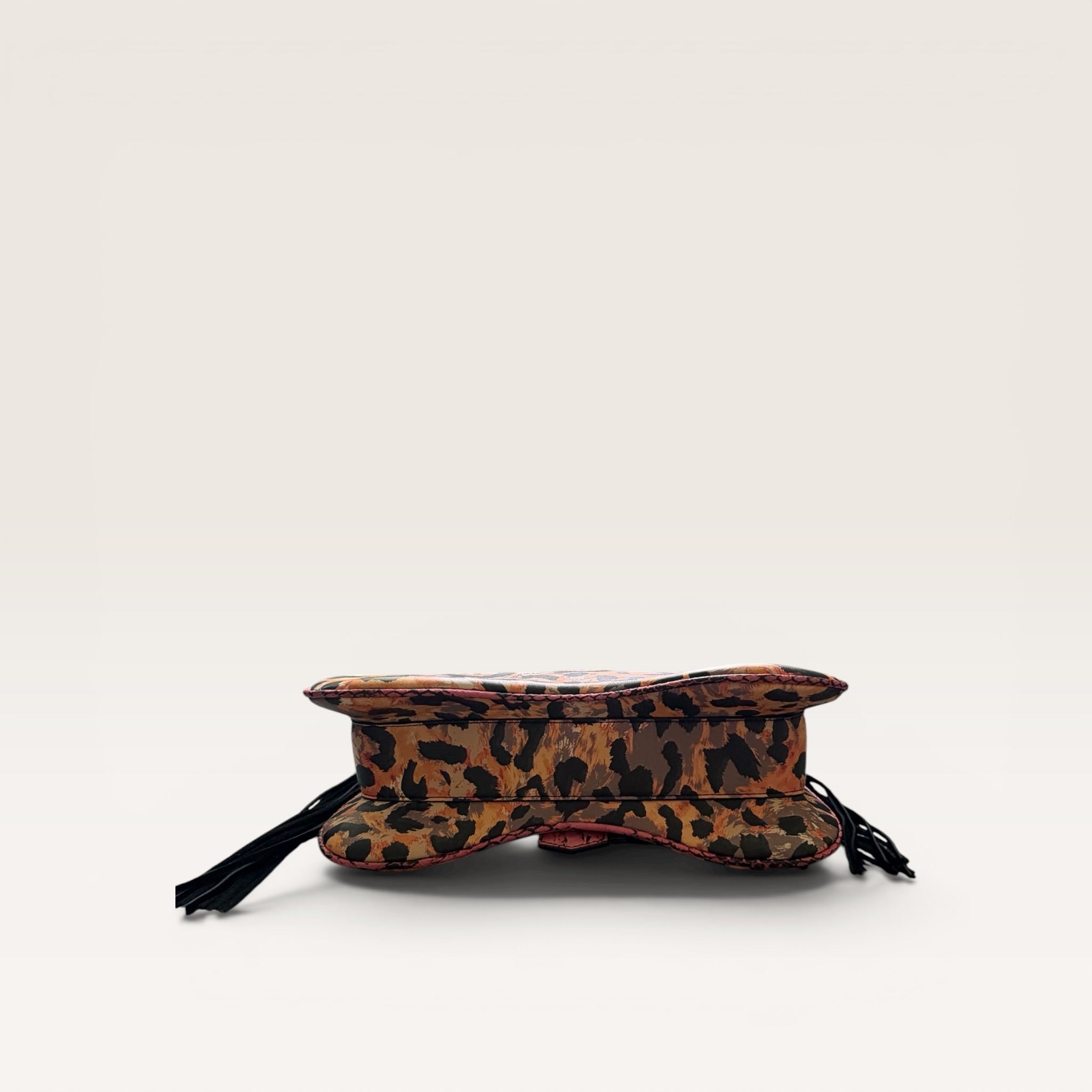 Just Cavalli Pink Python & Leopard Print Chain Shoulder Bag