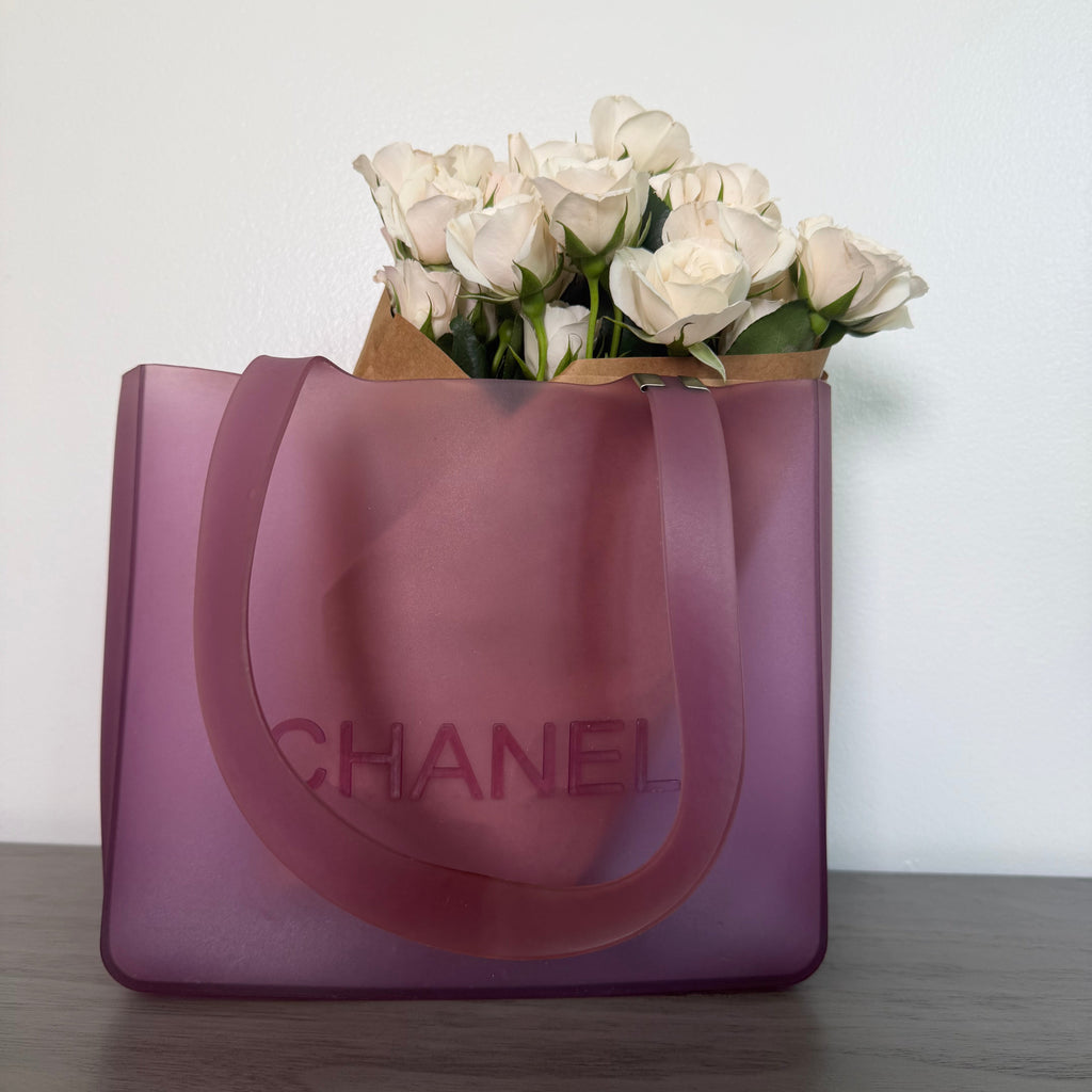 Chanel Pink Jelly CC Logo Tote Bag