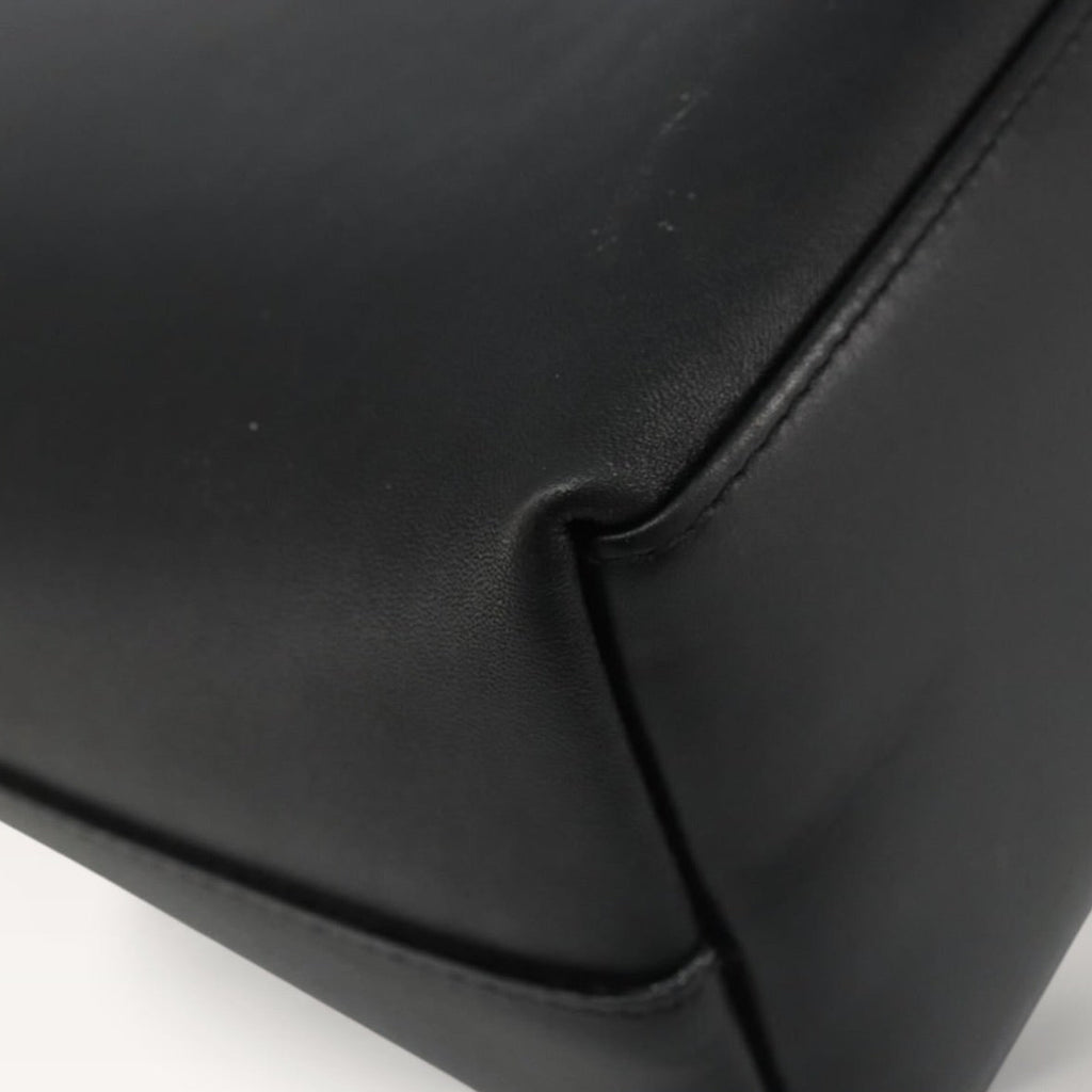 Gucci Bamboo Handle Black Leather Structured Tote