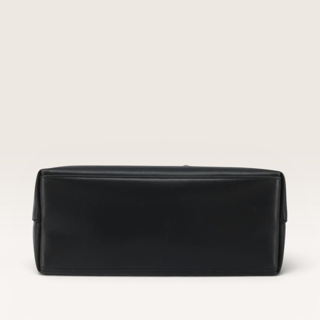 Gucci Bamboo Handle Black Leather Structured Tote