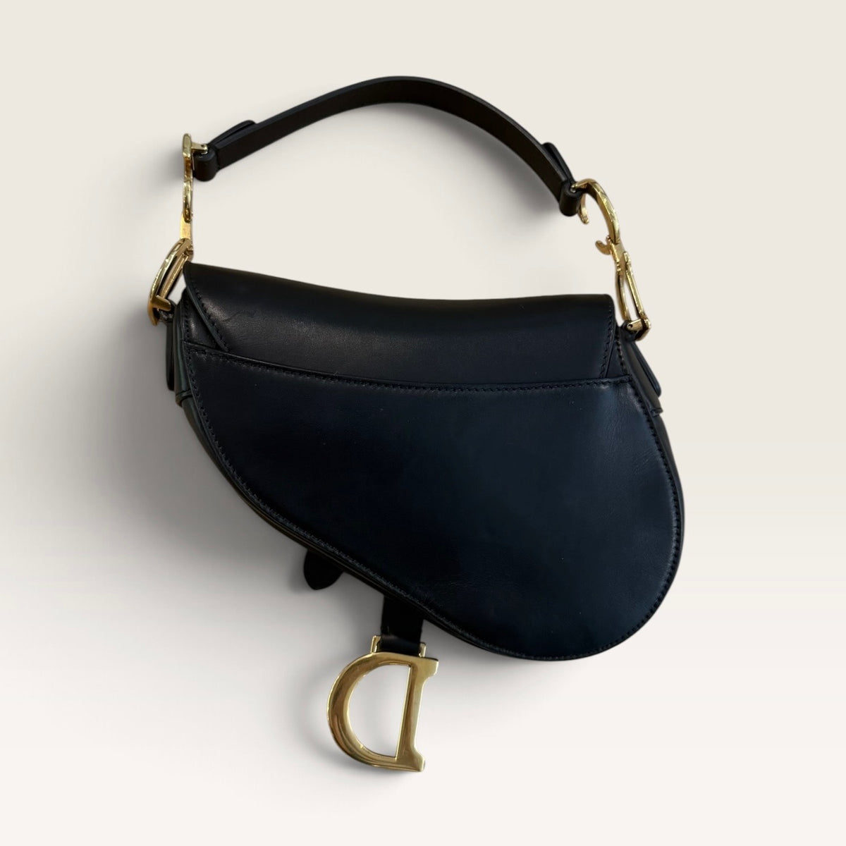 Christian Dior Mini Saddle Bag in Black Smooth Calfskin