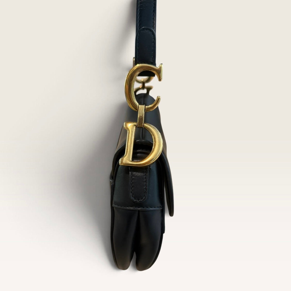 Christian Dior Mini Saddle Bag in Black Smooth Calfskin