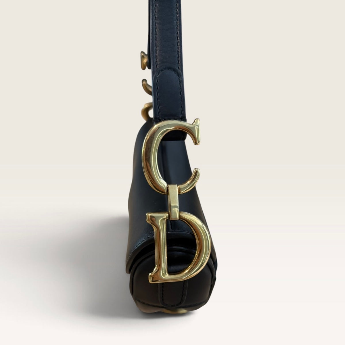 Christian Dior Mini Saddle Bag in Black Smooth Calfskin