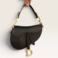 Christian Dior Mini Saddle Bag in Black Smooth Calfskin