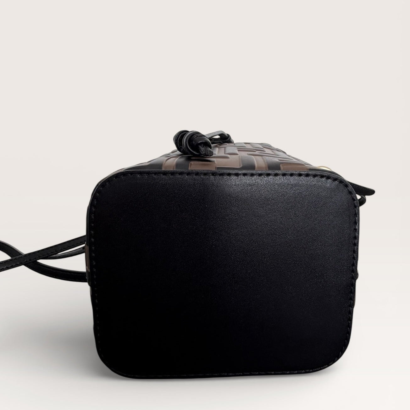 Fendi Mon Tresor Mini Bucket Bag in Brown FF Embossed Leather