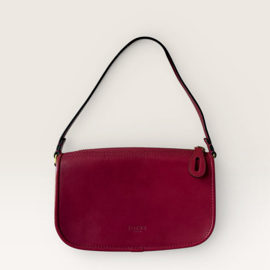Vintage Loewe Red Patent Leather Padlock Shoulder Bag