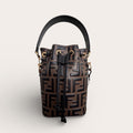 Fendi Mon Tresor Mini Bucket Bag in Brown FF Embossed Leather