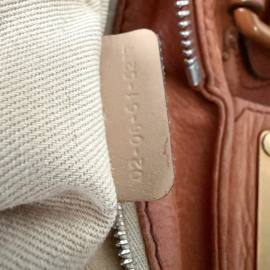 Vintage Chloé Paddington Bag Camel Brown Leather Satchel Gold Lock Y2K