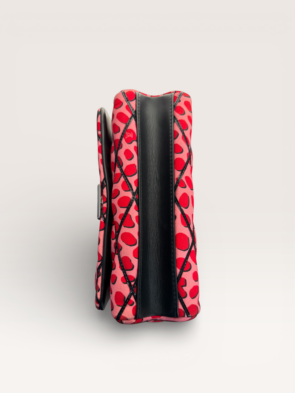 Louis Vuitton LV Twist Jungle Dot Canvas shoulder crossbody bag in pink and red dots bottom view