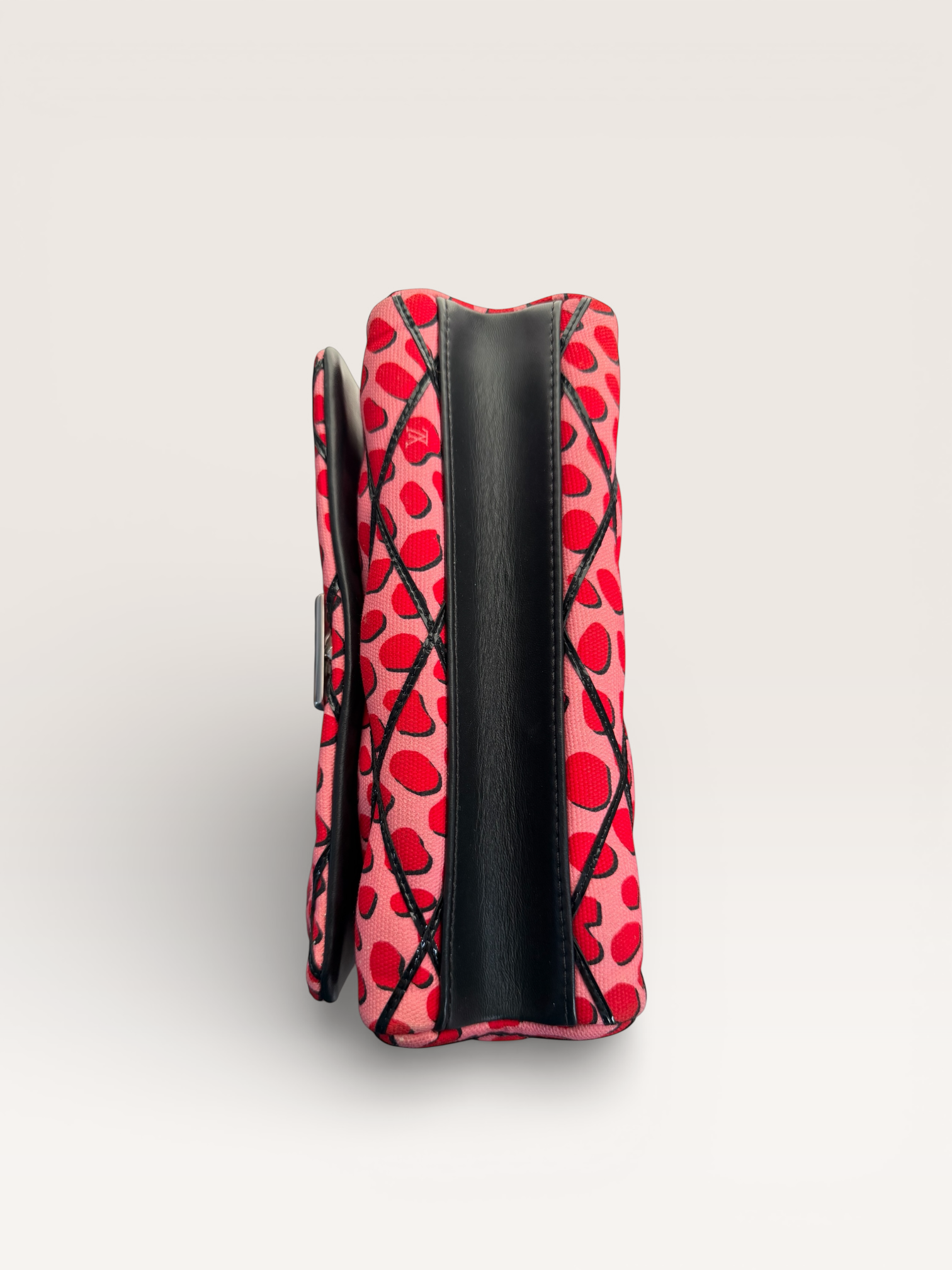 Louis Vuitton LV Twist Jungle Dot Canvas shoulder crossbody bag in pink and red dots bottom view