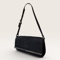 Fendi Denim Baguette Shoulder Bag — Dark Wash Brown Leather Y2K 2000s Vintage