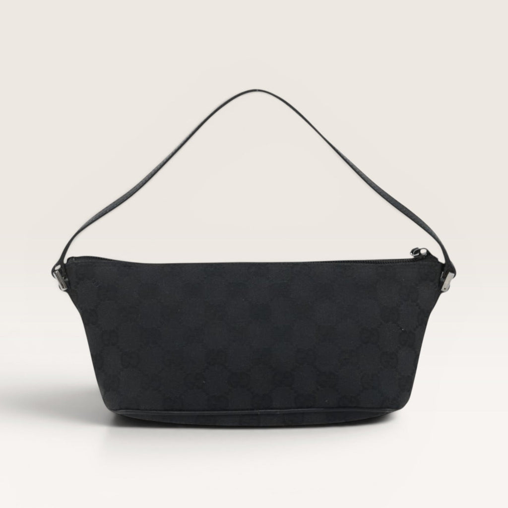 Gucci GG Canvas Boat Pochette Black Mini Shoulder Bag Y2K Vintage