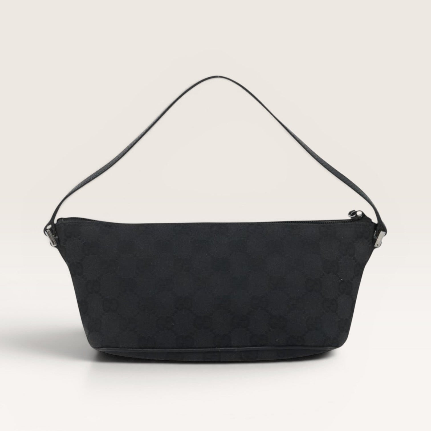 Gucci GG Canvas Boat Pochette Black Mini Shoulder Bag Y2K Vintage
