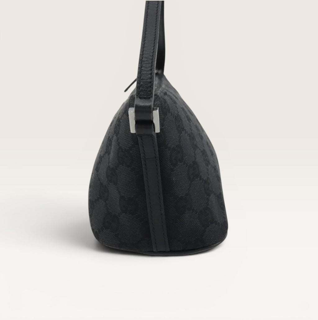 Gucci GG Canvas Boat Pochette Black Mini Shoulder Bag Y2K Vintage